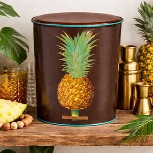 Vintage Vin Cenzo Pineapple Tin Container w Lid 1993 Made in Japan